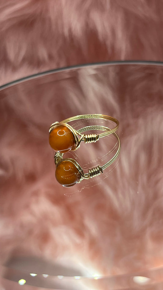 carnelian wire ring