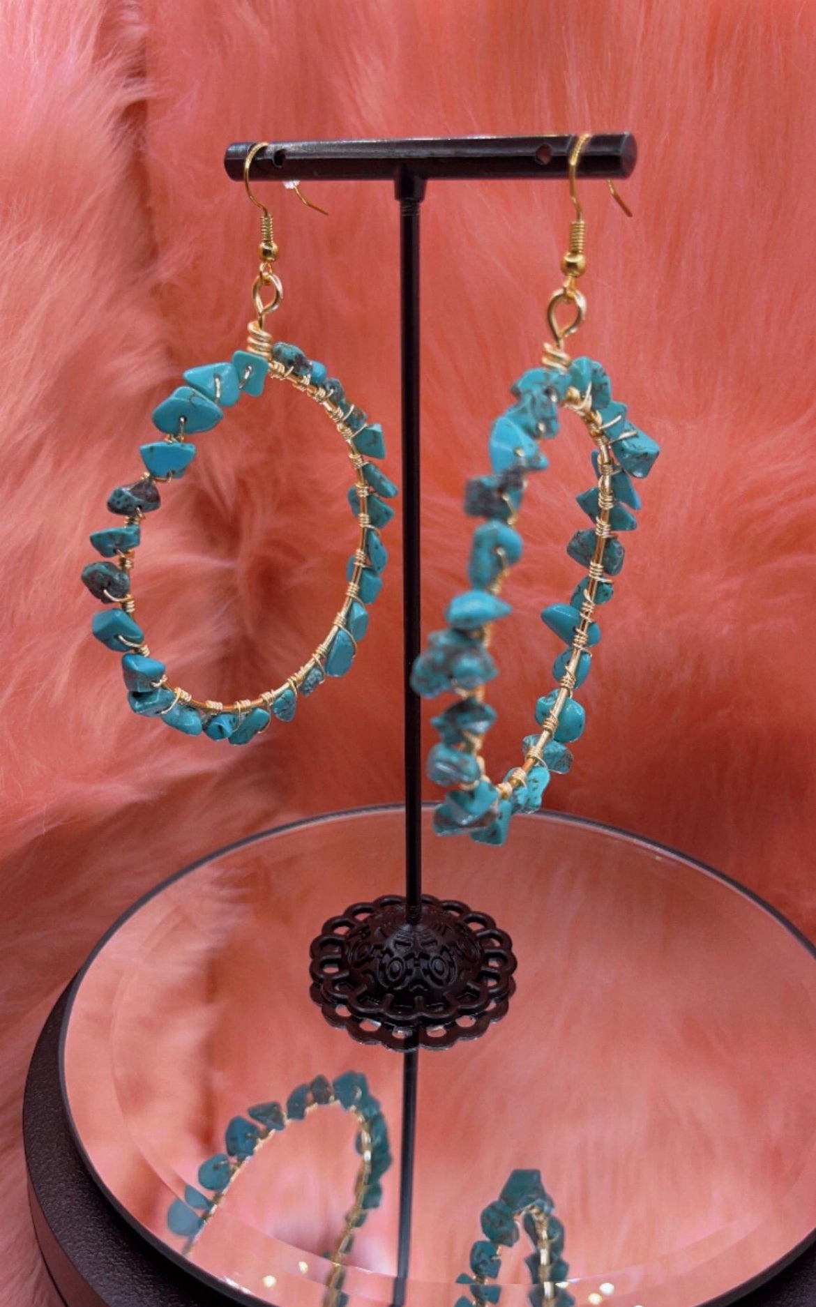 turquoise wagnerite earrings