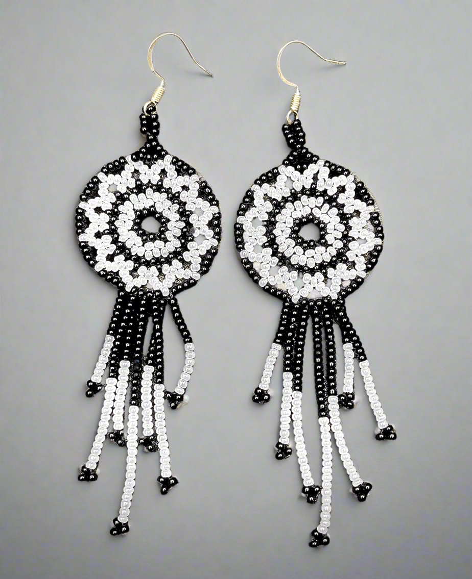 Beaded dreamcatcher earrings