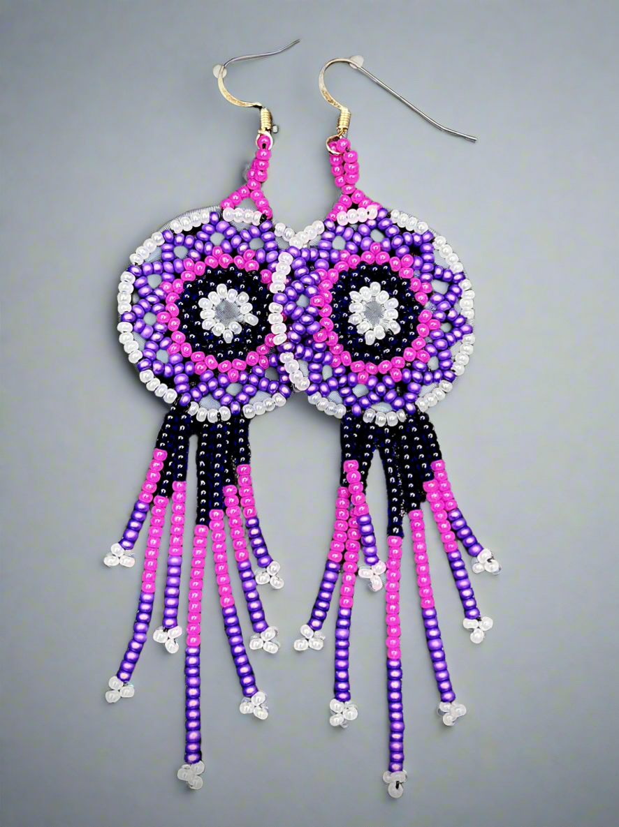 Beaded dreamcatcher earrings