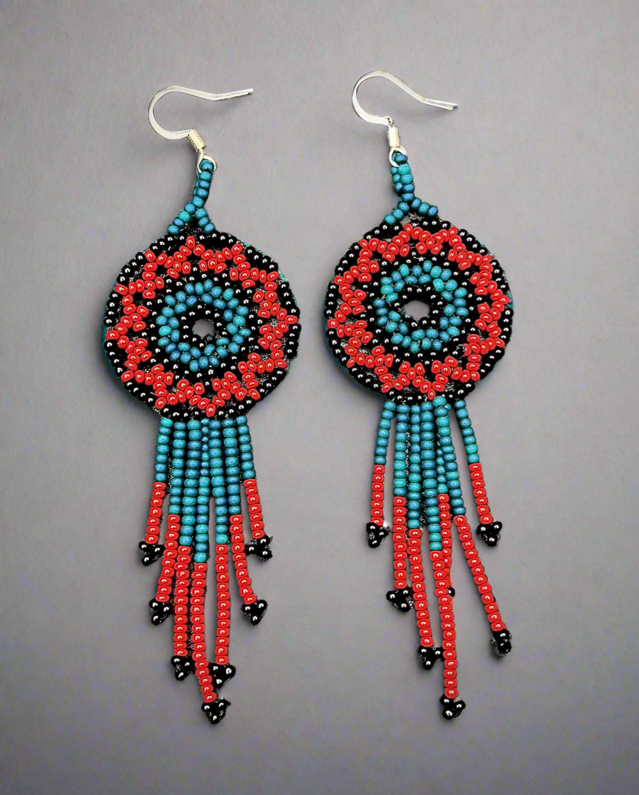 Beaded dreamcatcher earrings